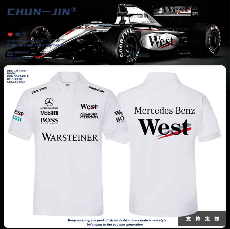 米卡哈基宁迈凯伦车队1998冠军F1同款赛车短袖芬兰飞人polo衫T恤