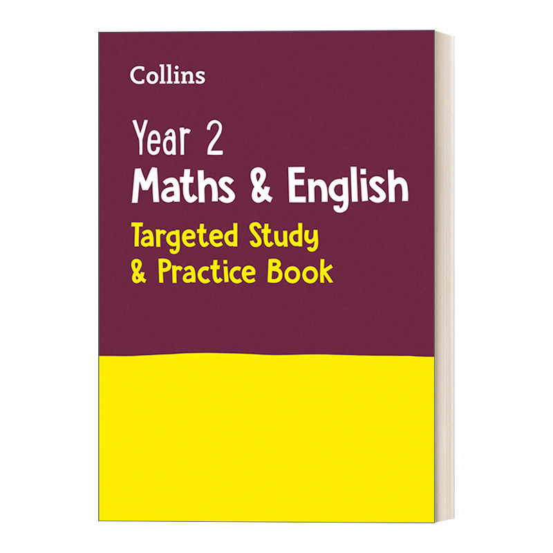 英文原版 Collins Year 2 Maths and English Targeted Study and Practice Book 柯林斯英国小学二年级数学英语练习册 进口英语原