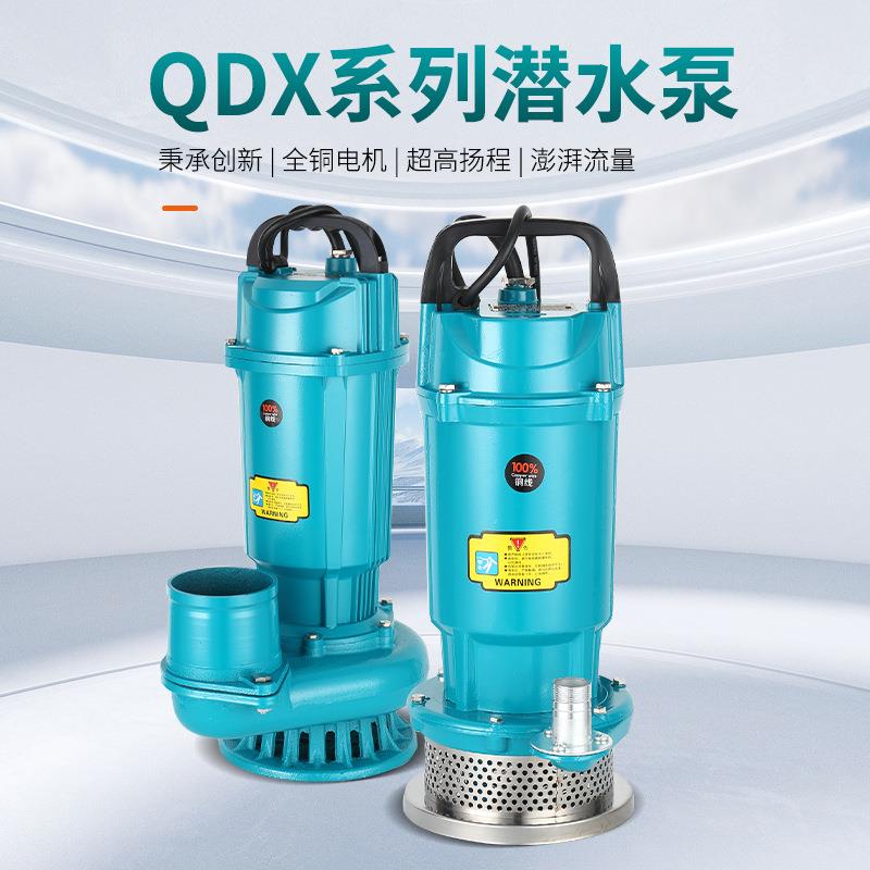 QDX家小型2用水ZXU20V井清水塘抽水机鱼农塘用灌溉潜水泵工程潜水