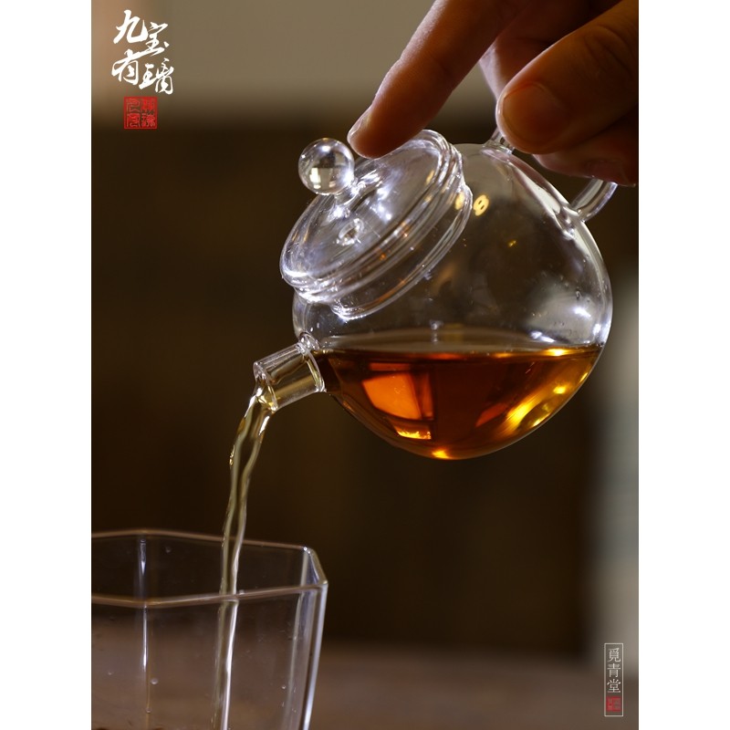 【九宝有璃】透明耐热玻璃小茶壶具轮珠泡茶器功夫茶具中式茶单壶