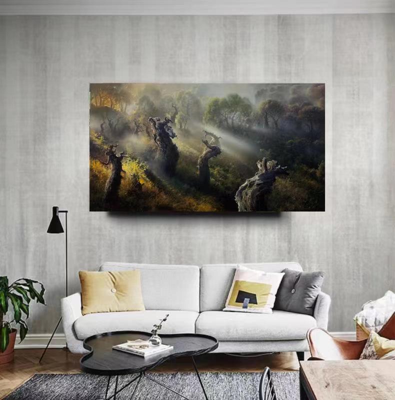 限量俄罗斯艺术大师库马托夫沙发背景古典油画纯手绘高端风景油画