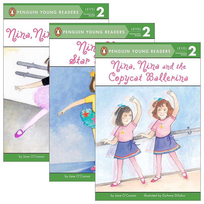 英文原版 Penguin Young Readers,Level 2 企鹅青少分级阅读2级 Nina3册 妮娜与模仿芭蕾舞者/芭蕾舞女演员/明星芭蕾舞演员 英文版