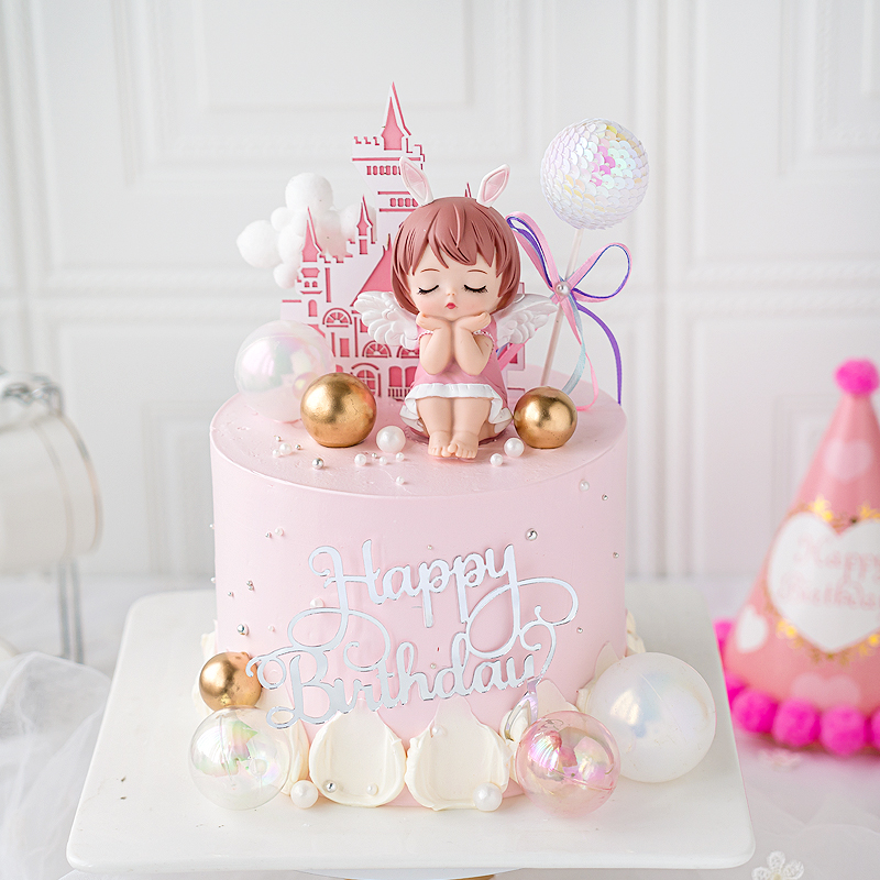 烘焙蛋糕装饰品网红安妮天使宝贝可爱萌系女孩儿童生日插件摆件