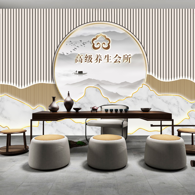中式茶室背景墙