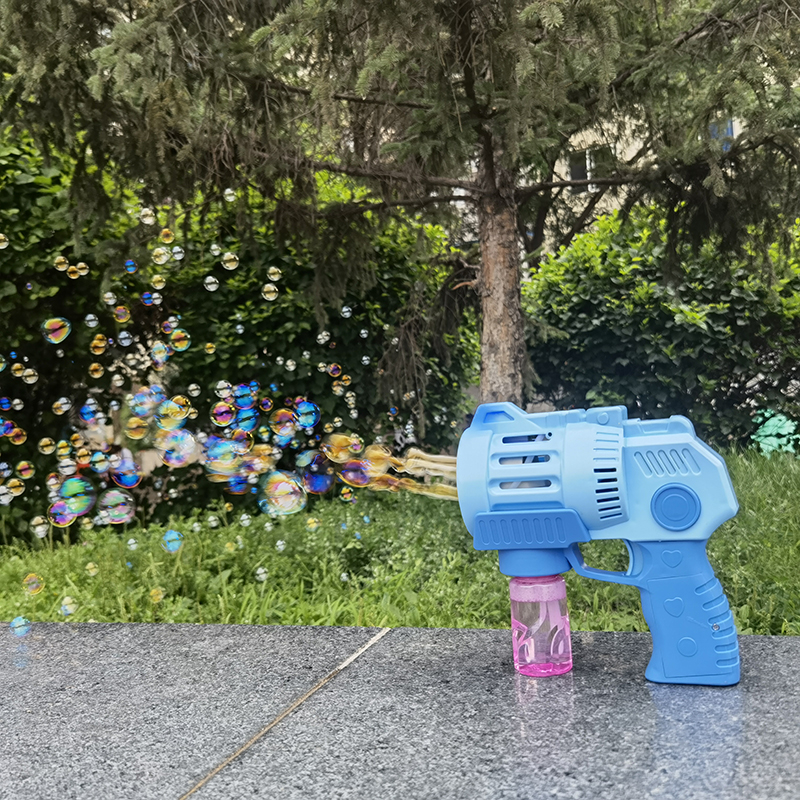 美翔音乐五孔多孔粉色大泡泡枪抖音电动蓝色泡泡机儿童全自动玩具