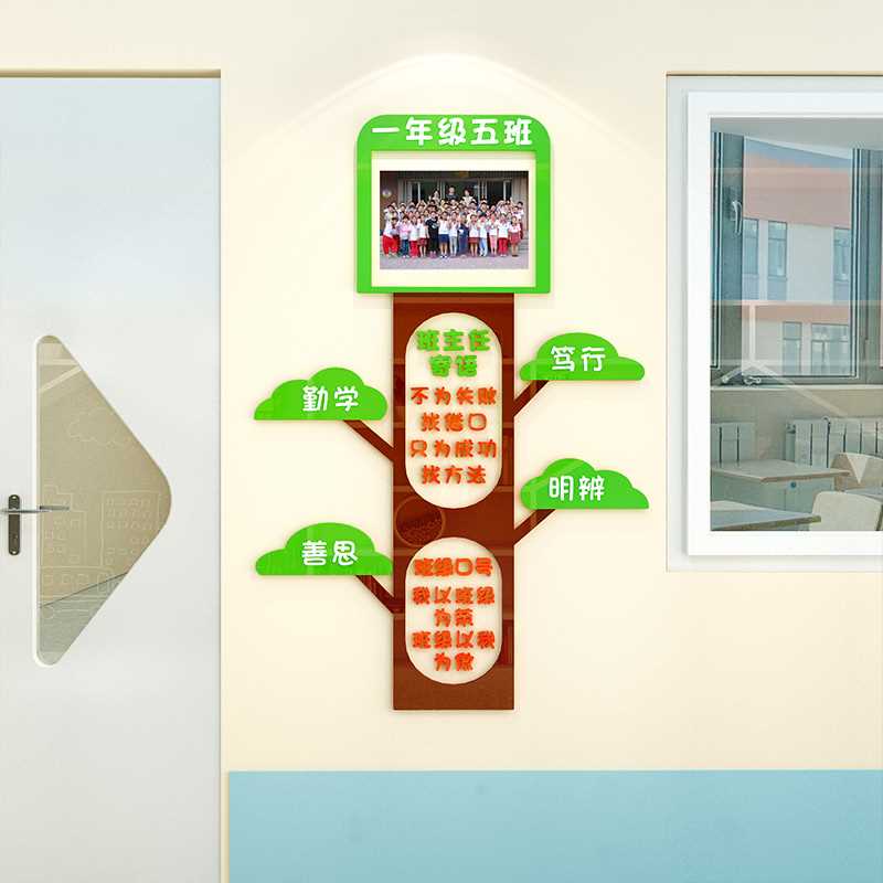 班主任寄语墙贴小学教室布置文化墙装饰激L励志标语班级风采展示