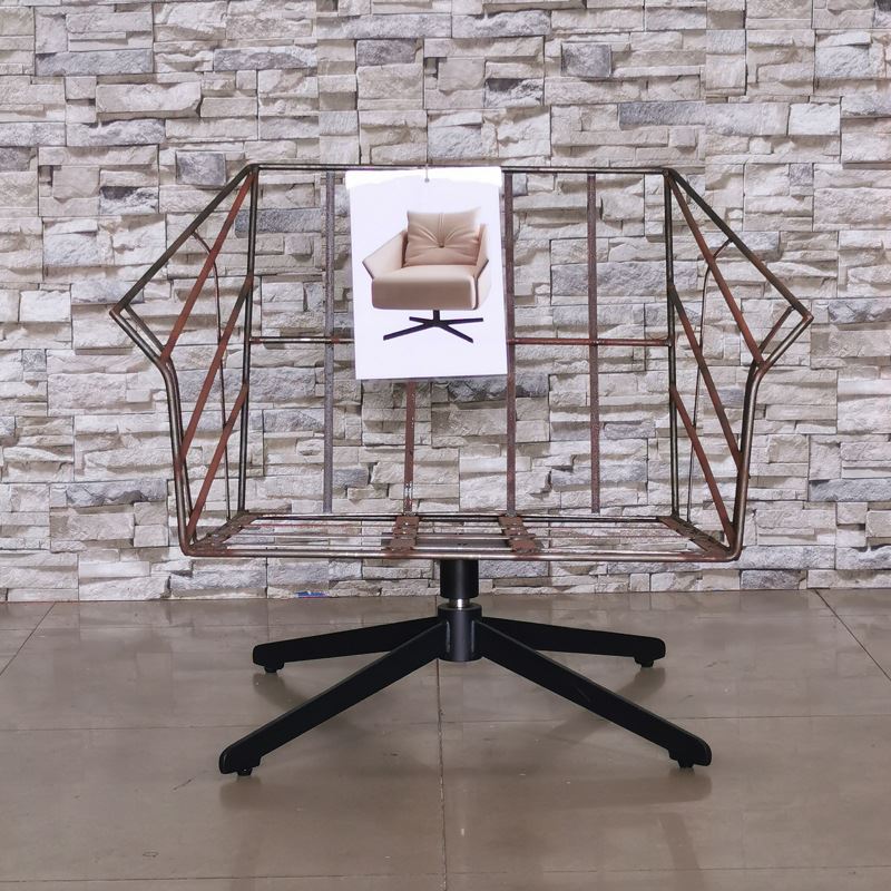 厂家直销沙发椅内架配件可旋转碳素钢休闲椅脚设计师网红单椅铁架