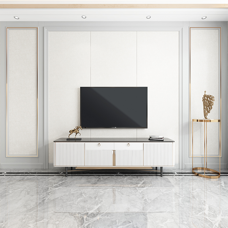 极速电视背景墙护墙板装饰线条边框实木浅灰色定制简约沙发墙造型