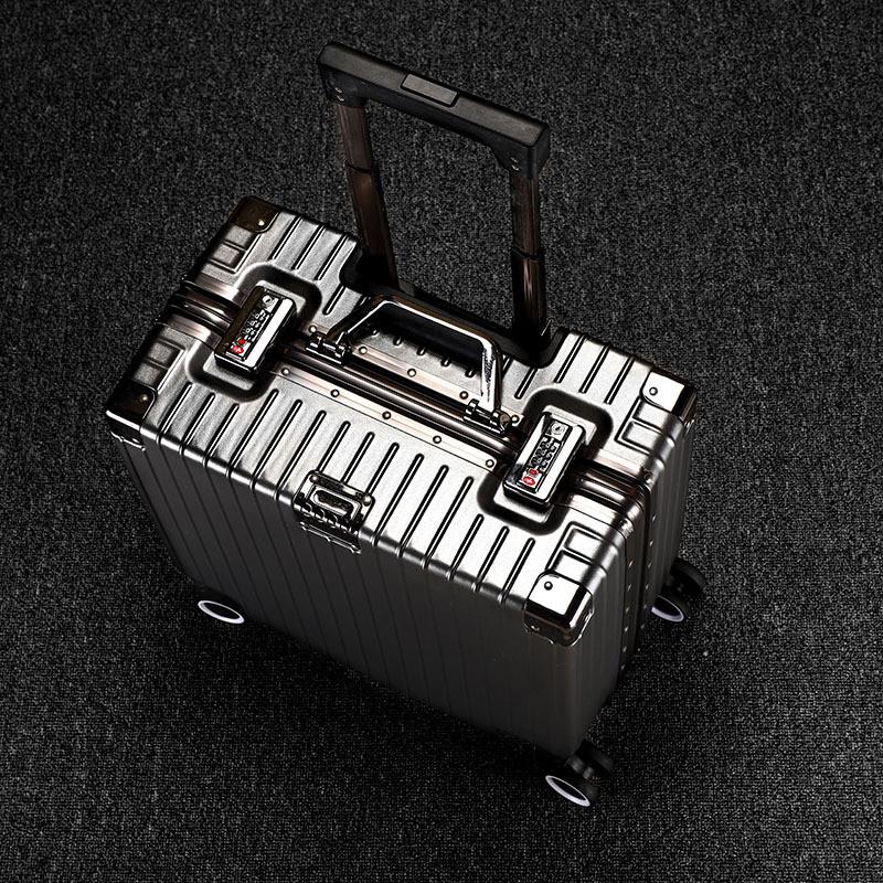 18寸铝框拉杆行李箱可登机20带上飞机免托运出差密码横款正方形