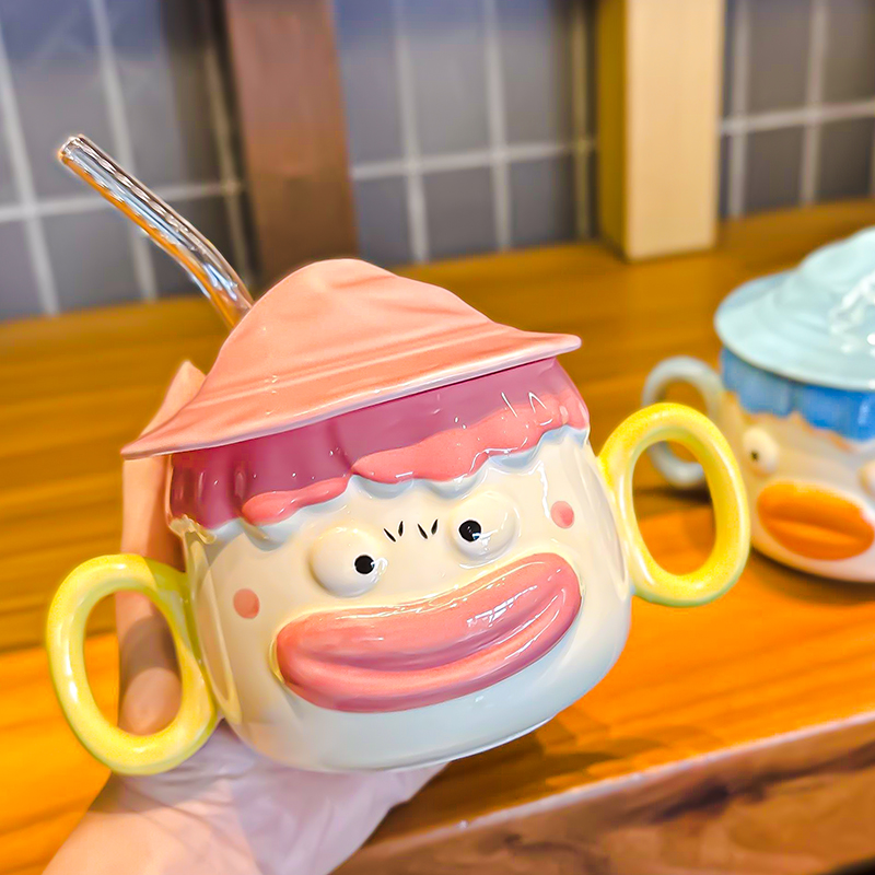 小丑陶瓷杯个人专用茶杯可爱创意少女喝水杯办公咖啡杯情侣马克杯