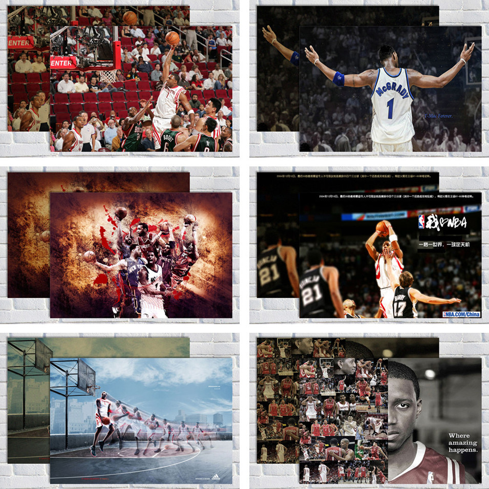 麦迪海报 麦蒂魔术队 特雷西麦克格牛皮纸画 NBA球星明星海报墙贴