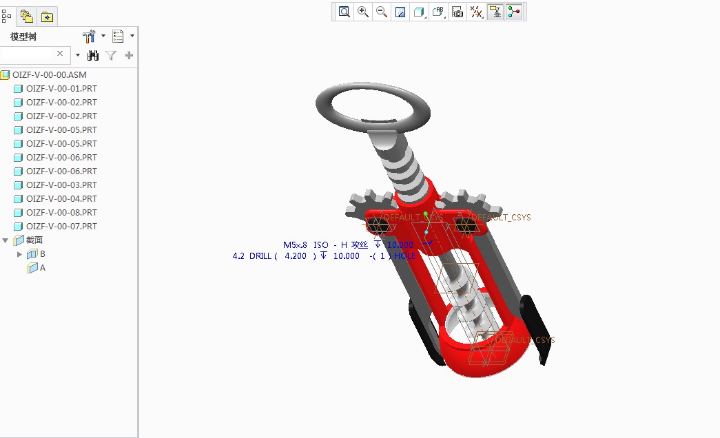 开瓶器3D图纸 Creo设计 附PDF版二维工程图