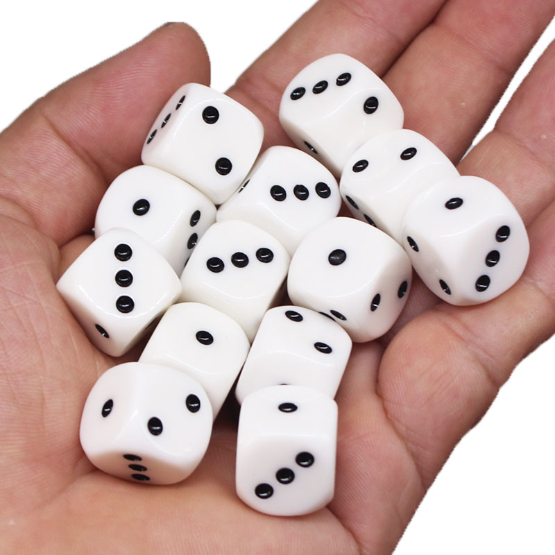 个性点数骰子数字点数色子只有1点2点3点的塞子筛子16号白色