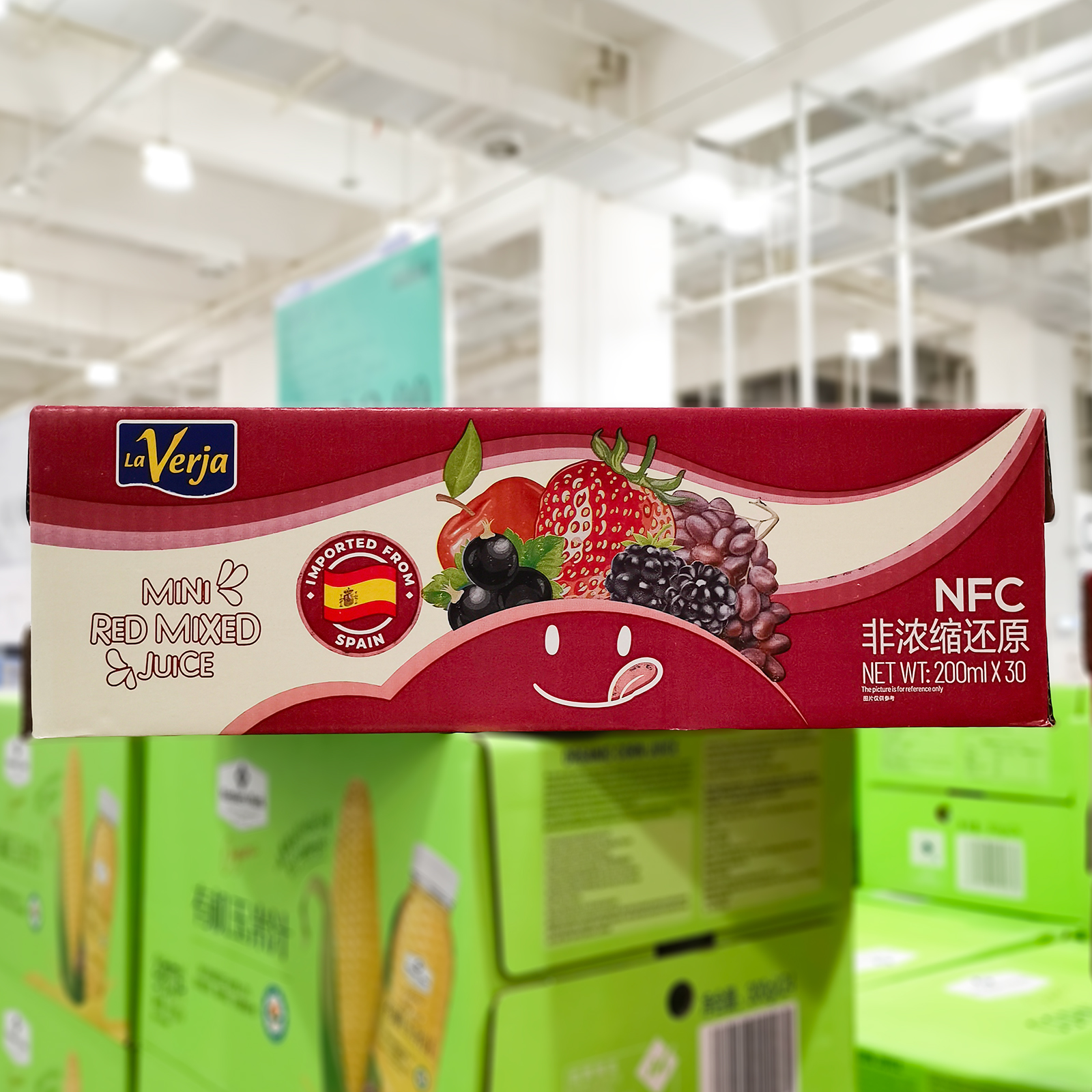 山姆LaVerja小小红色混合果汁200ml*30盒NFC苹果葡萄草莓汁饮料