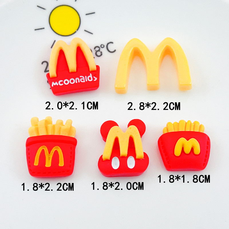 M薯条字母麦当劳食玩手工DIY材料奶油胶贴片手机壳水杯发饰贴片