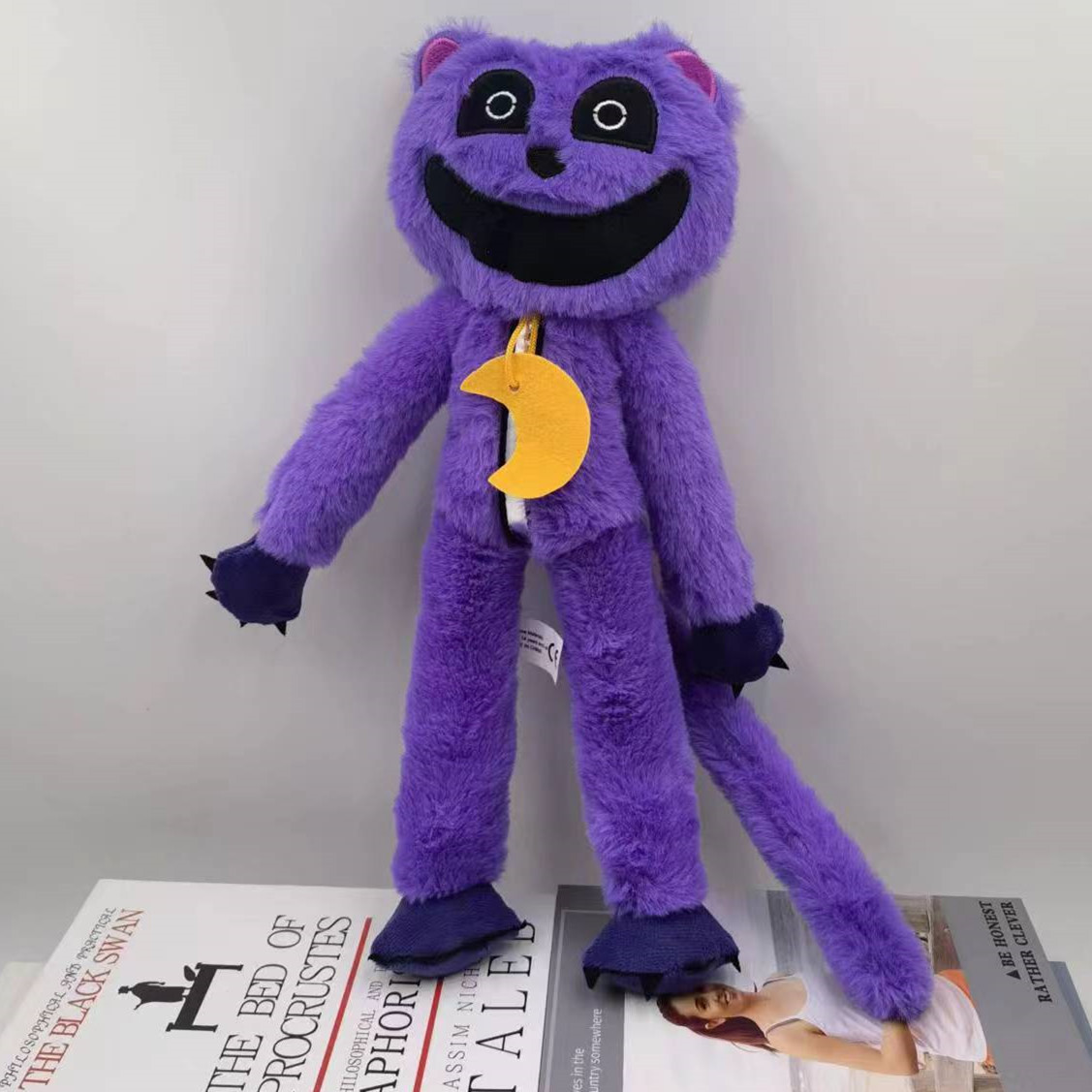跨境新品smiling critters恐怖紫猫微笑动物毛绒玩具怪物大嘴猫