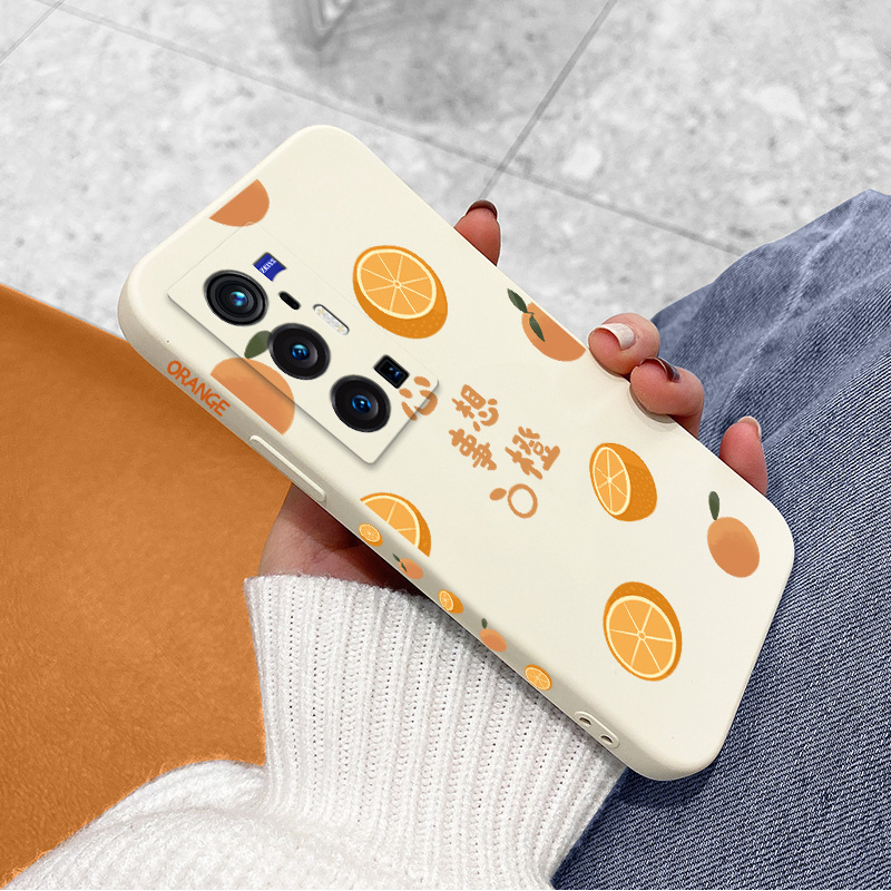 心想事橙VivoX70手机壳女x70pro直边液态硅胶x70pro十+新款全包镜头x70侧边图案防摔vivo个性创意网红保护套