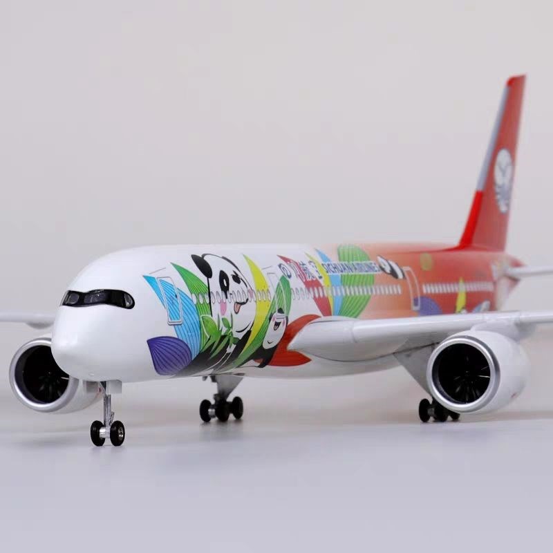 民航四川航空熊猫卡通客机金属A350飞机模型仿真合金航模摆件模型