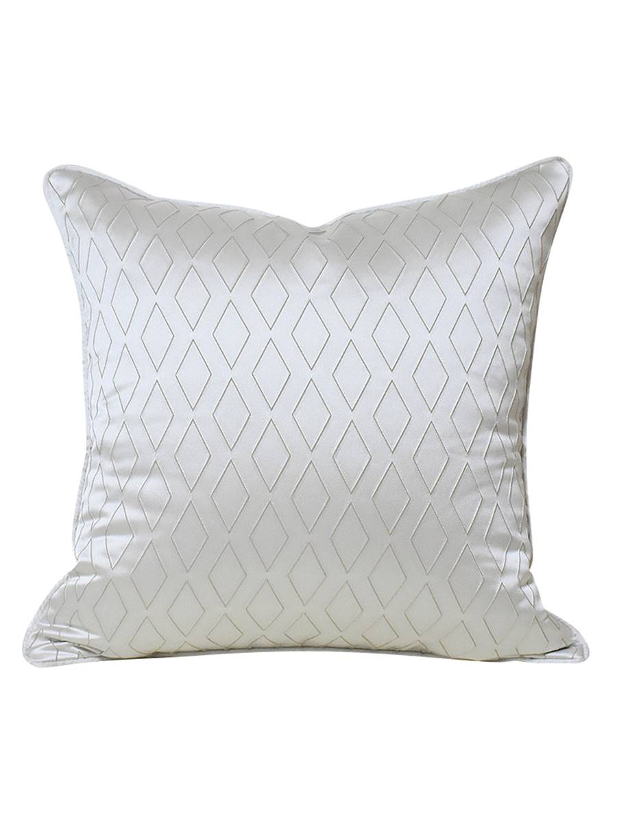 新款银灰色菱形图案沙发抱枕靠垫套简约现代风床上靠枕样板间软装