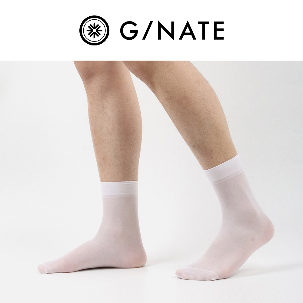 及图G/NATE 3双夏超薄男士短筒袜莫代尔脚尖加固透气白色商务百搭