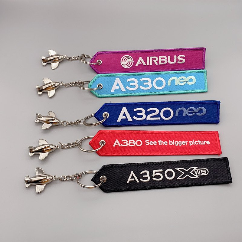A320A330neo空客350XWB双面精美刺绣标语航空标语钥匙扣箱包挂件