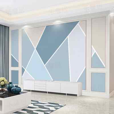 北欧新款电视背景墙壁纸现代简约客厅墙布8d立体几何线条影视墙纸