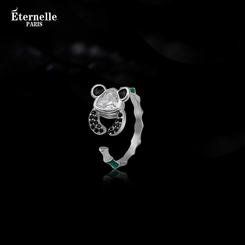 Eternelle法国永恒胖达乐园系列熊猫戒指小众设计高级感开口指环
