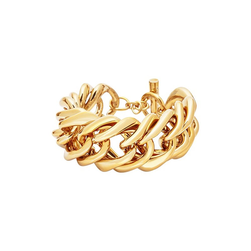 Balenciaga/巴黎世家 女士金色黄铜链式T型扣手链
