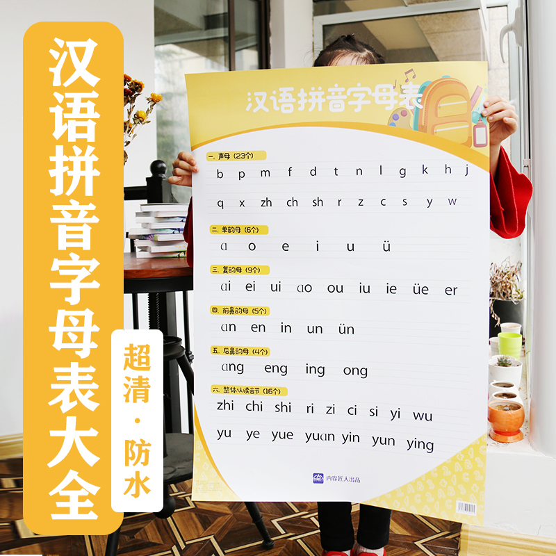 汉语拼音字母表墙贴幼儿园童早教小学一年级挂图声母韵母海报挂图