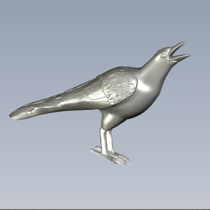 一个精细的乌鸦雕塑模型图01200611