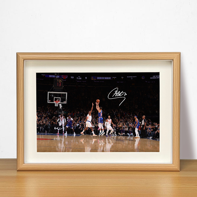 NBA历史三分王库里纪念相框挂画摆台装饰画照片墙球星海报送礼物
