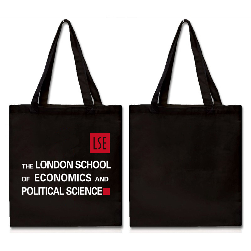 新品伦敦政治经济学院LSE购物袋帆布包纪念品环保袋中号拉链款