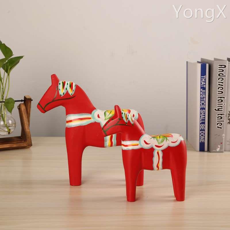瑞典达拉木马摆件红色马木质玩具马创意饰品玩偶摆件北欧客厅装饰