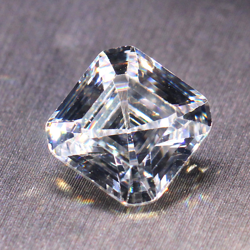 阿斯切白色锆石裸石八角正方形白钻D色仿钻石戒面戒指项链可镶嵌
