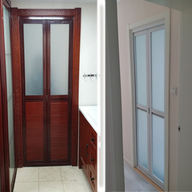 南京钛镁铝合金钢化玻璃浴室门阳台门卫生间小折叠门 新品