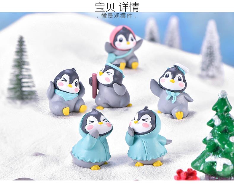 仿真鸟类动物模型玩具 微景观摆件 苔藓饰品 可爱 企鹅模型