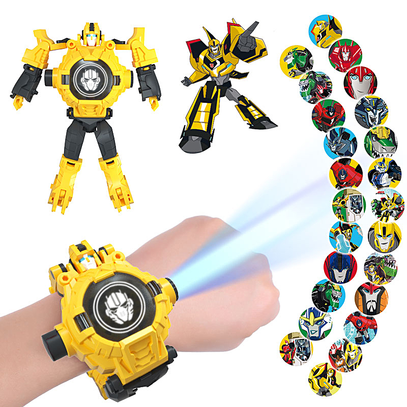 变形儿童玩具电子手表投影幼儿园变身大黄蜂超人金刚机器人礼物男