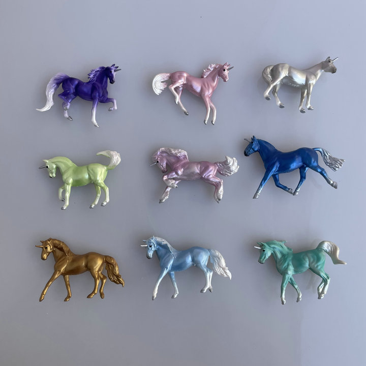 正版散货 仿真动物模型 可爱小马独角兽 多种颜色可选手工DIY素材