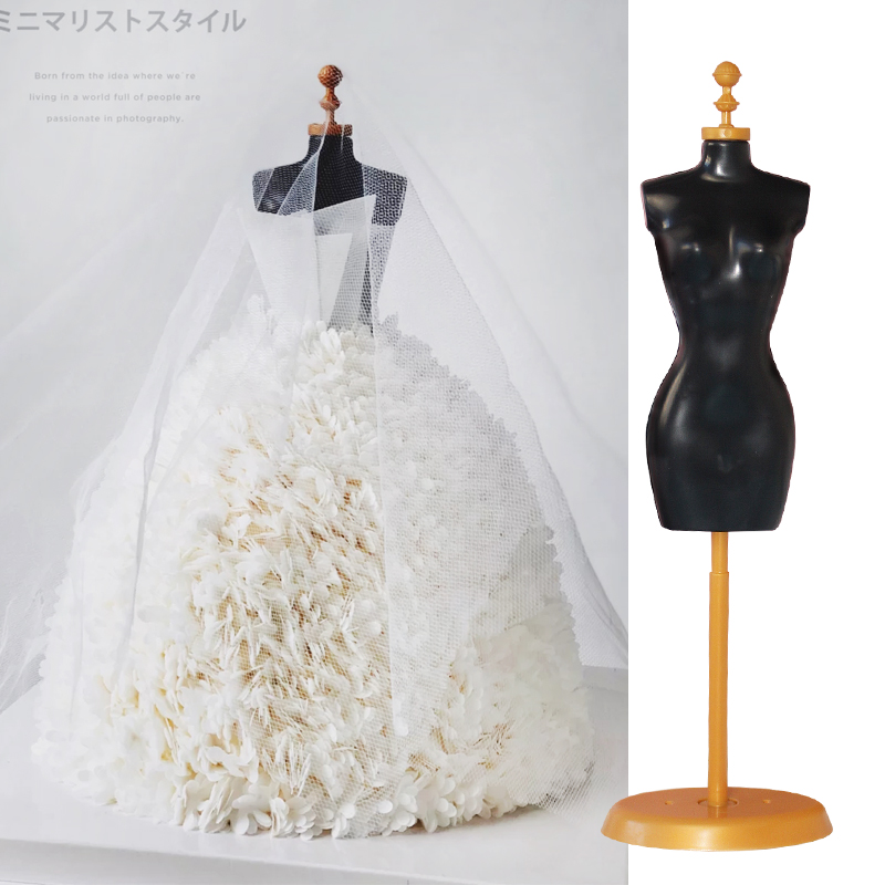 七夕情人节蛋糕装饰摆件创意婚纱模特衣架白色头纱结婚纪念日蛋糕