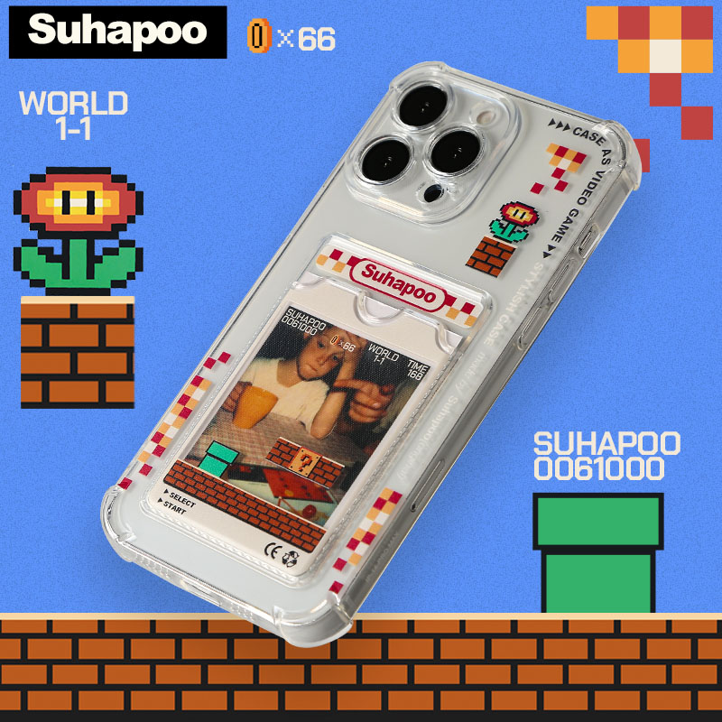 suhapoo壳内策展 复古游戏卡包手机壳iphone13promax苹果15透明12照片11ins风xr14plus全包美式复古小众