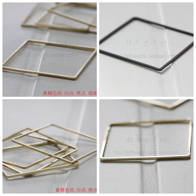 DIY饰品铜配件40*40mm方圈 方框 外框 毛坯 铜片 几何图形(3606C)