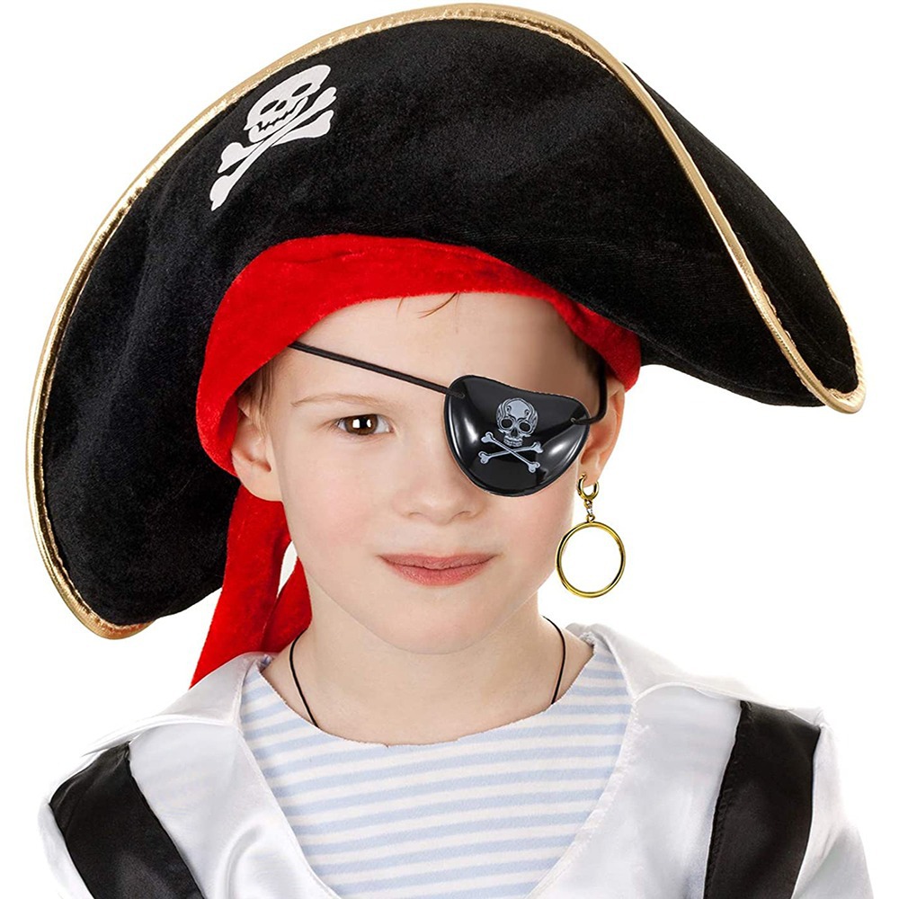万圣节日cosplay装扮道具加勒比海盗帽子指南针船长眼罩儿童玩具