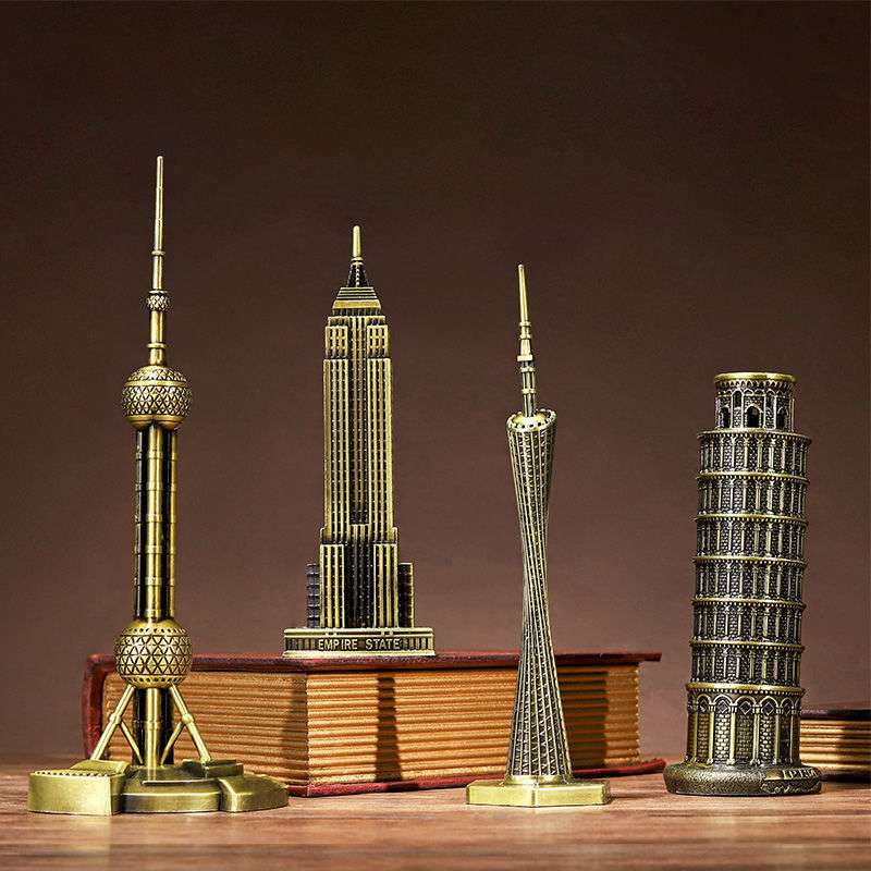 广州塔模型发光小蛮腰模型上海东方明珠塔模型纪念品铁艺地标建筑