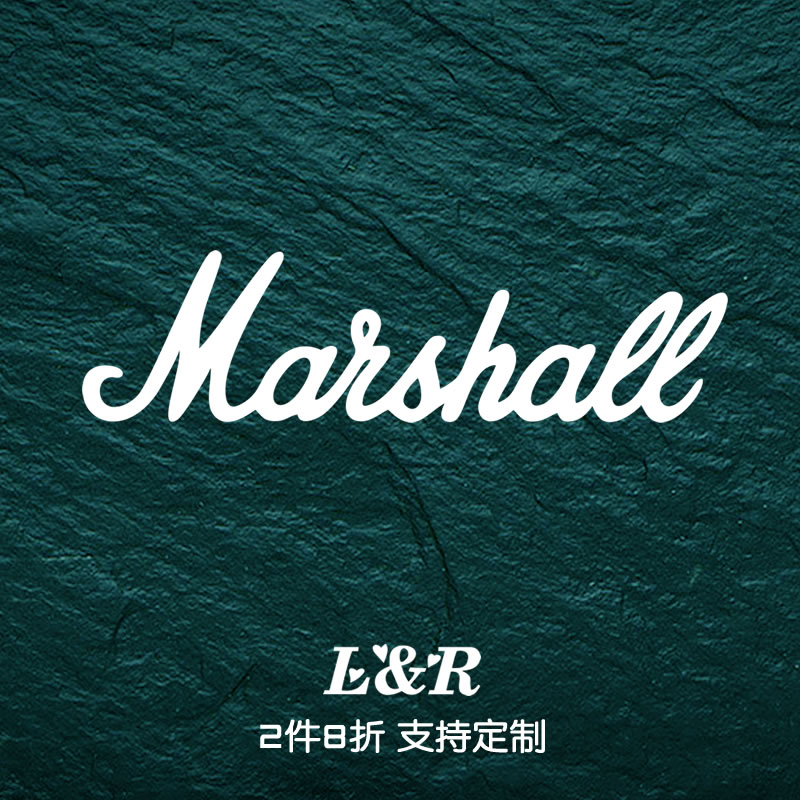适用于MARSHALL英文品牌标志马歇尔音响车贴个性改装遮挡防水贴画