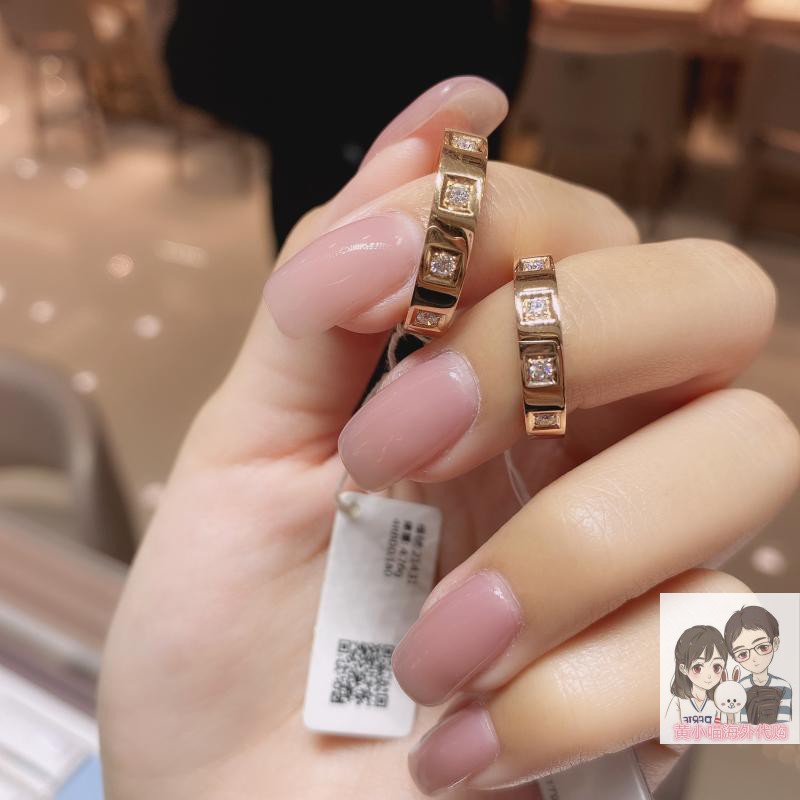香港六福珠宝代购 18k玫瑰金 卡家同款 钻石对戒情侣戒指礼物推荐