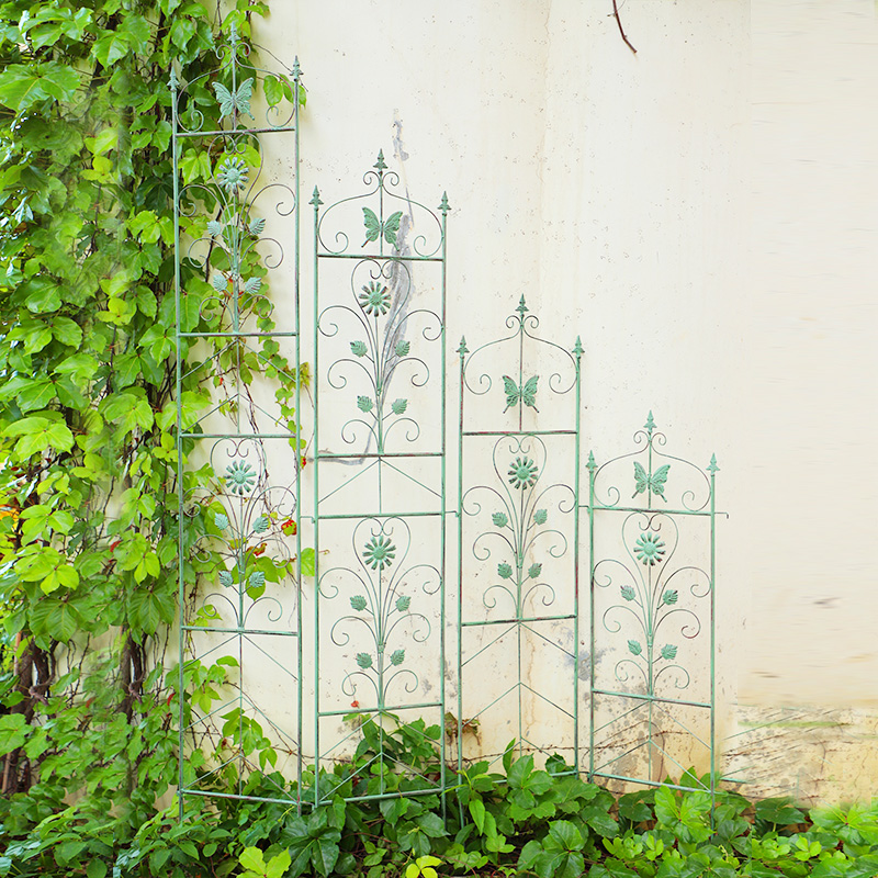美式做旧铁艺小鸟花园植物爬藤架户外庭院铁线莲支架园艺装饰花架