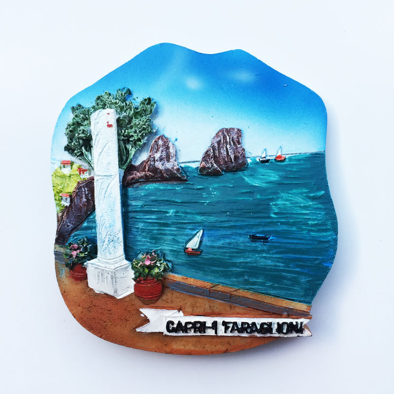 意大利卡普里岛那不勒斯湾创意人文旅游纪念装饰工艺品磁铁冰箱贴