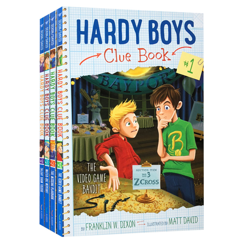 哈迪男孩 1-4册盒装 Hardy Boys Clue Book 英文原版儿童侦探推理小说书读物桥梁书 英语训练辅导提升阅读能力 进口书籍
