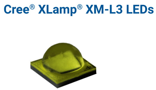 CREE XM-L3 LED灯珠5050封装15W白光3V大功率强光手电筒diy配件