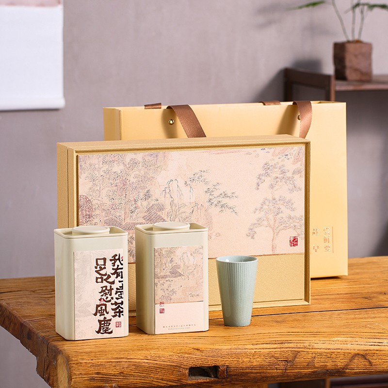 2024新款高端茶叶绿茶包装盒空礼盒罐明前龙井开化龙顶礼盒装空盒